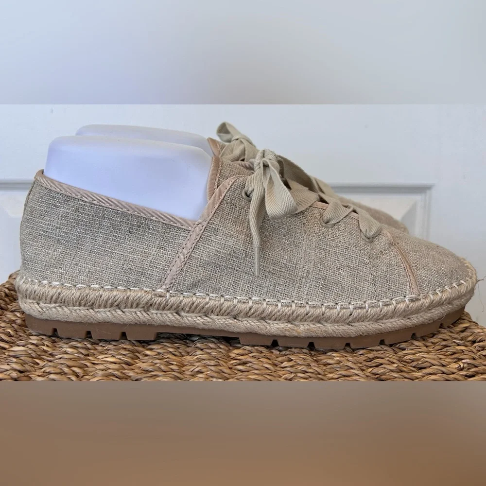Circus by Sam Edelman Lace Up Espadrille‎ Flats Beige Size 10M